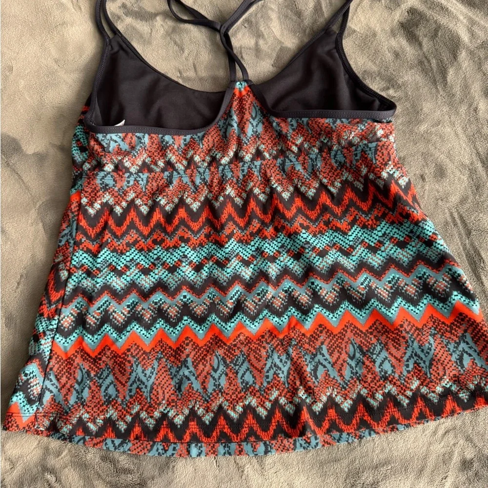 Women's Mossimo Aztec/Blue Takini Top and Blue Bikini‎ Bottoms Size Medium